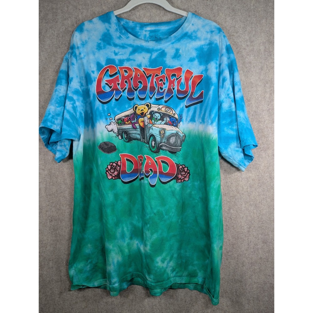 Grateful Dead Sundog Tie Dye Shirt Mens 2XL Dancing Bears Bus Blue Green Tee